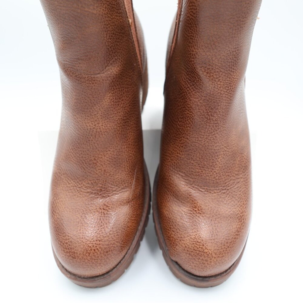 Mia Women’s Boots Ankle Jody Chelsea Booties Brown Block Heel, Size 9 - Picture 4 of 7